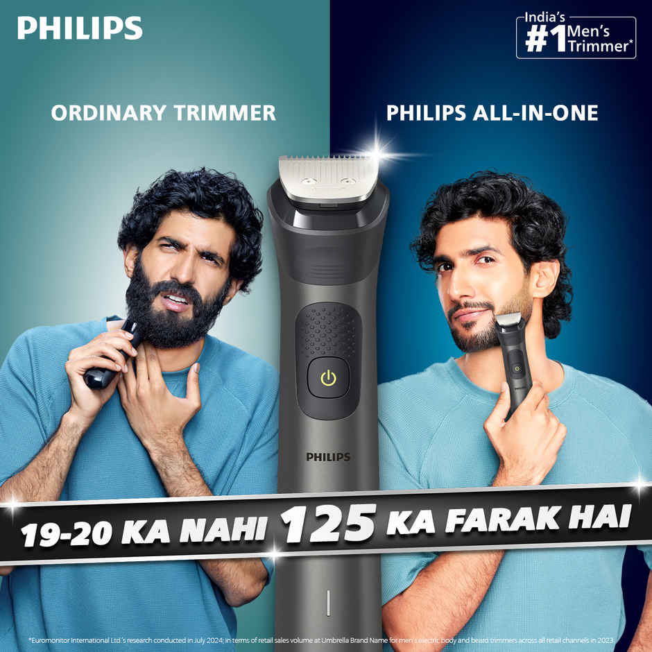 Philips India's No.1 Men's Trimmer | 13-in-1 | Face, Body & Private Parts | Beard Sense Tech