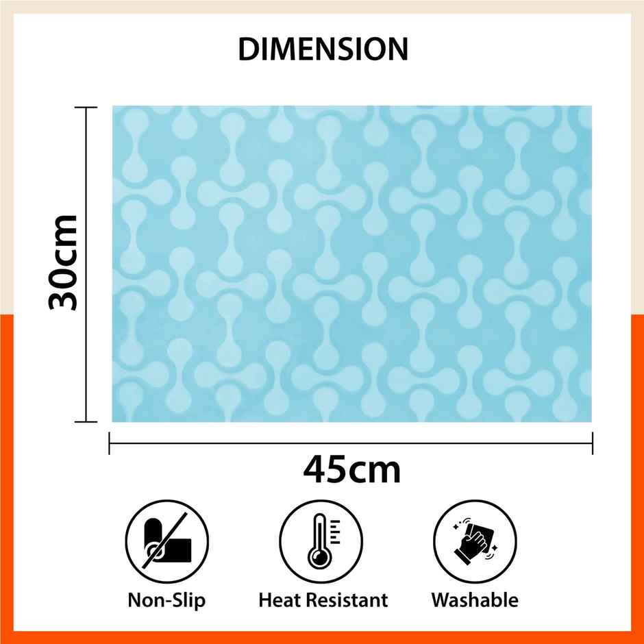 Bathla Fridge Mat | 45cm x 30 cm | Reusable, Washable, Temperature Resistant | Blue Transluscent