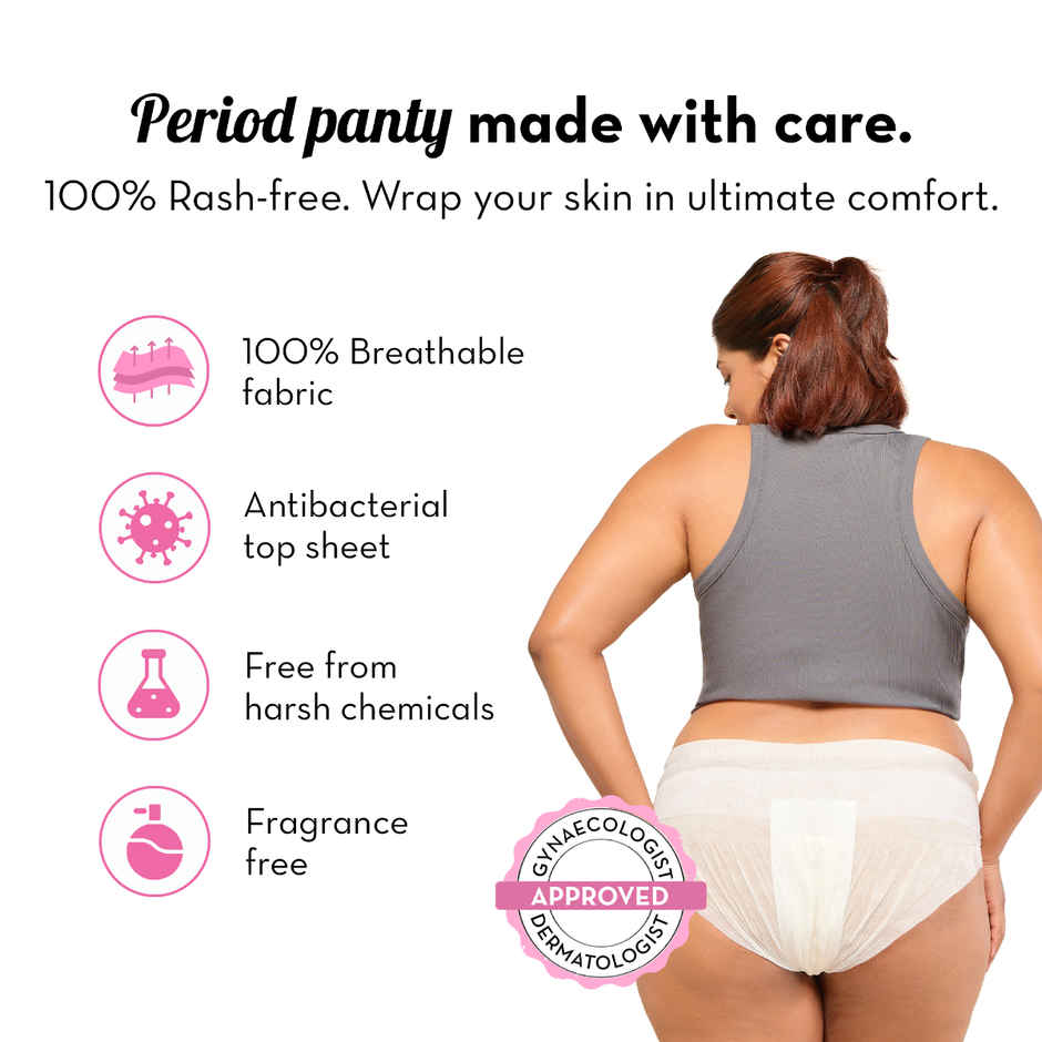 Plush Comfort High Waist L-XL Period Panty Pack of 10 | Disposable | Super Saver Pack
