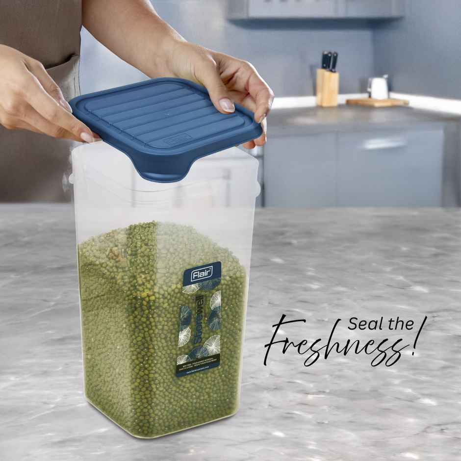 Flair Plastic Storewell Food Storage Containers 3000Ml (Blue), Food Grade, Bpa Free