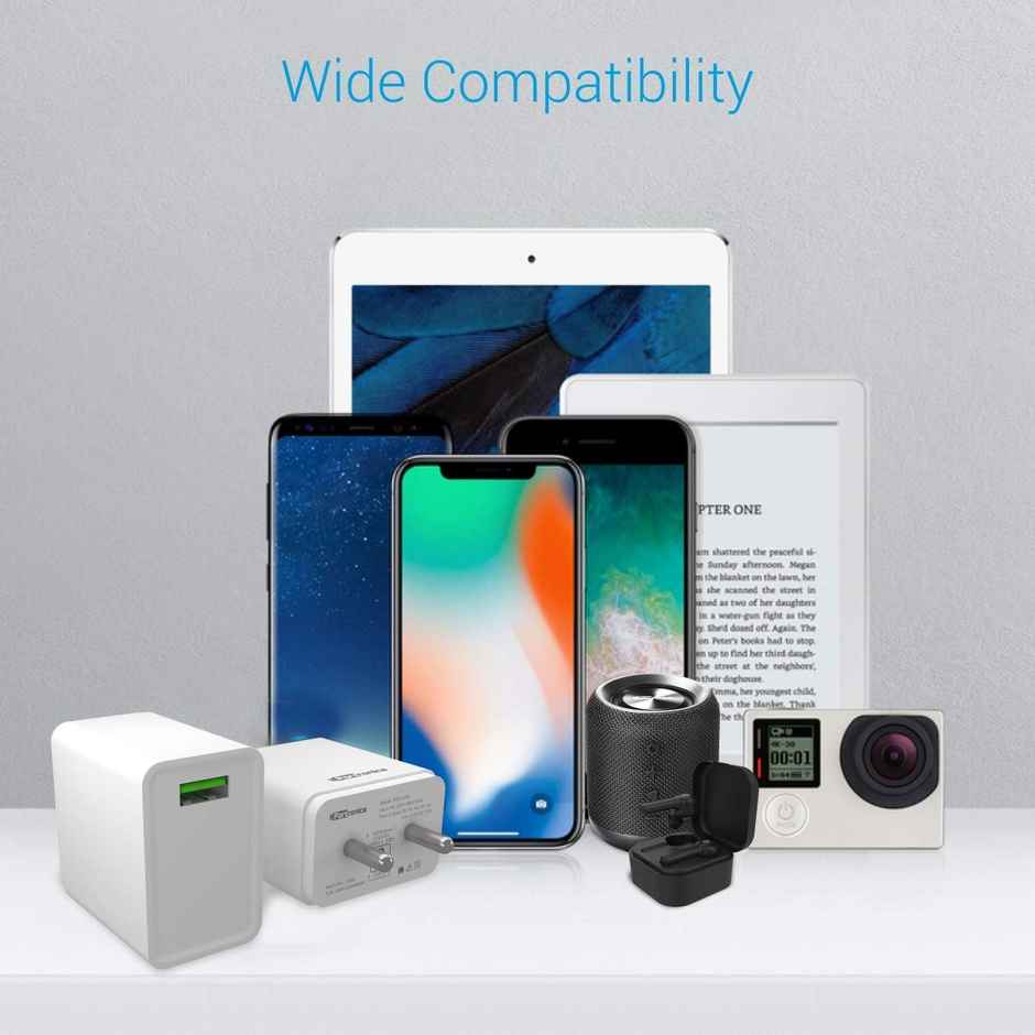 Portronics Adapto One Charger (POR 1104) | 20 W | Single Port - White