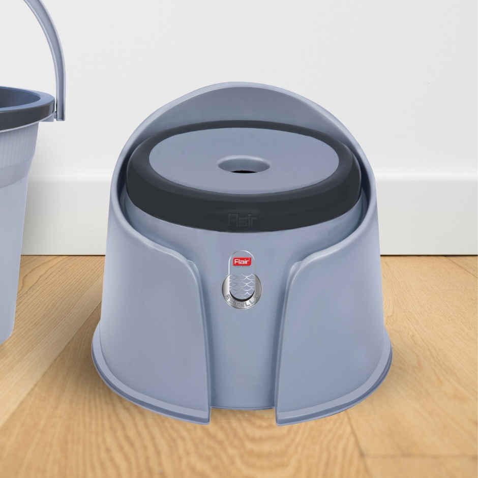 Flair Estella Home Stool 14 - Gray - Plastic Stool For Bathroom