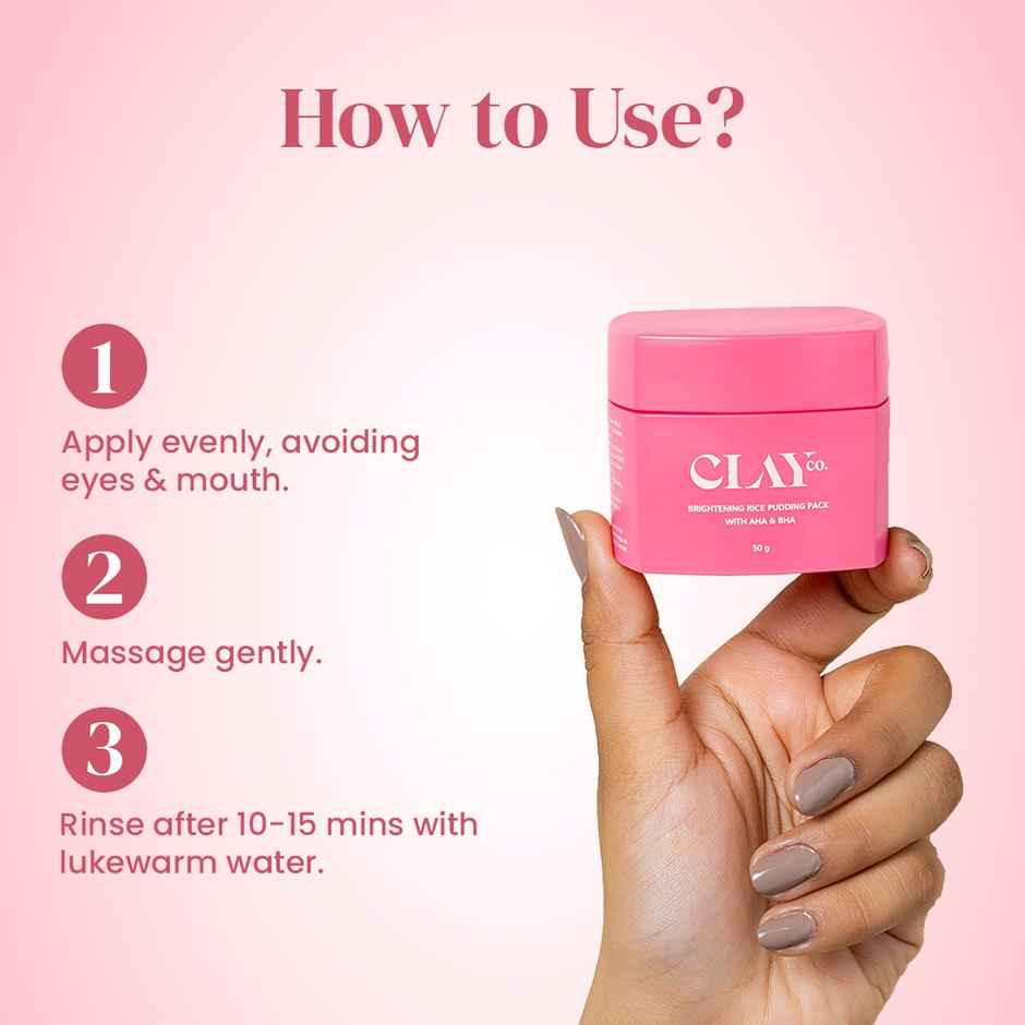 Clayco Detan/Brightening Rice Pack With AHA & BHA For Tan Removal | 50G