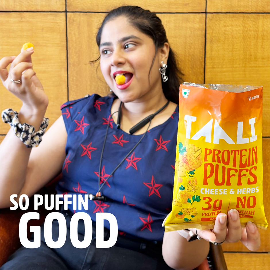 Taali Protein Puffs - Cheese Balls, Roasted, Corn & Jowar Puff, No Maida