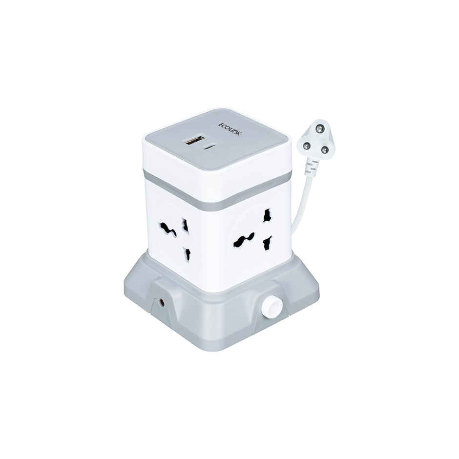 EcoLink PowerPlus Tower Extension Board, 6A with USB A & USB C Ports