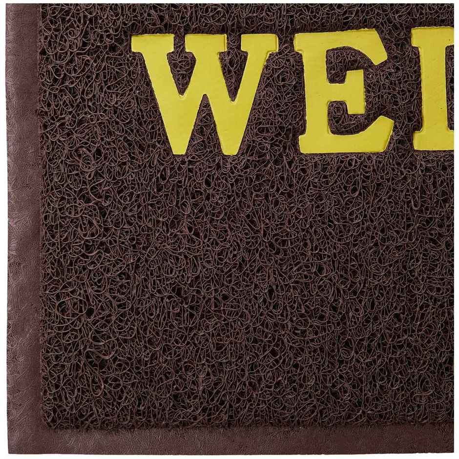 Kuber Industries PVC Large Rectangle Anti Skid & Water Proof Welcome Door Mat (Brown)