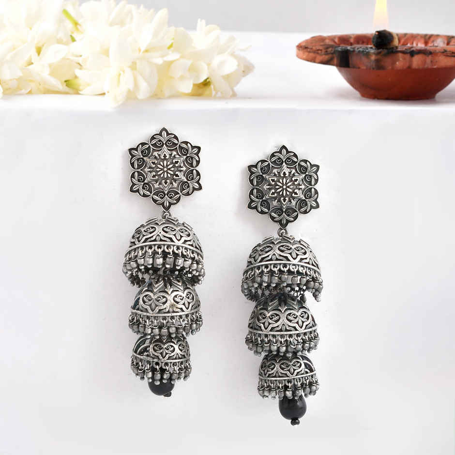 Voylla Nrityotsava Falguni 3 Layers Jhumka Earrings
