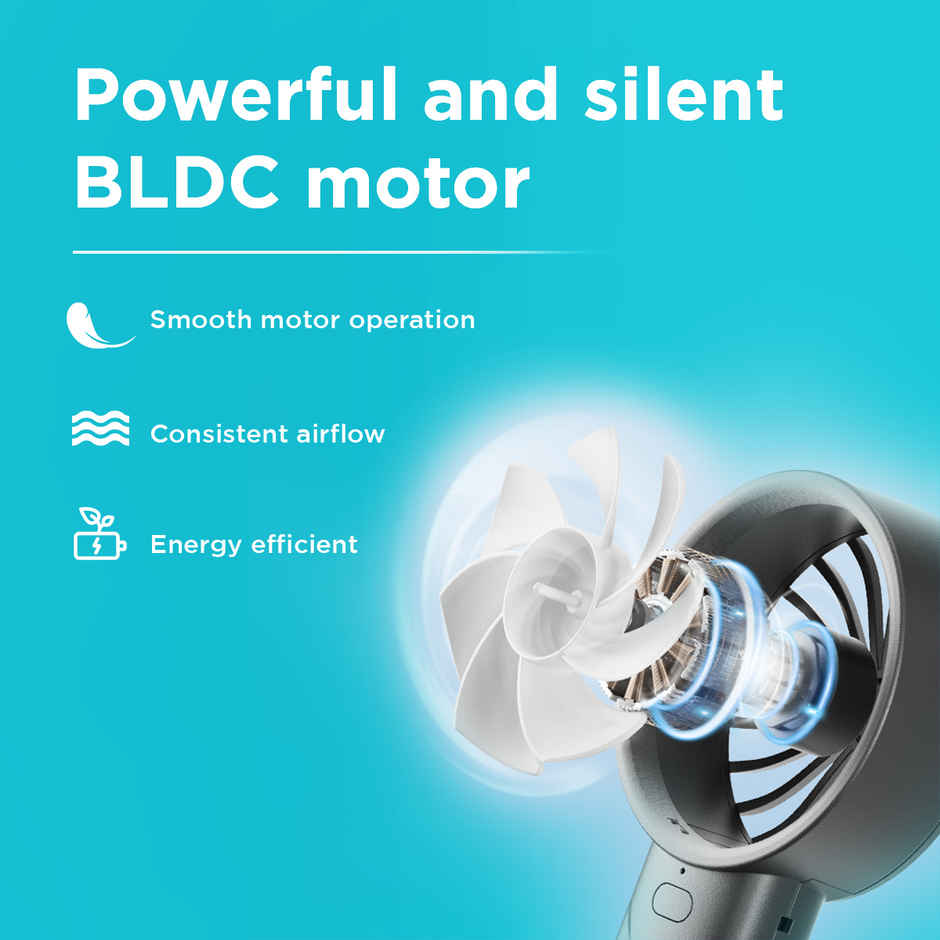 EcoLink Plus One Handheld Fan (Black) | USB Rechargeable