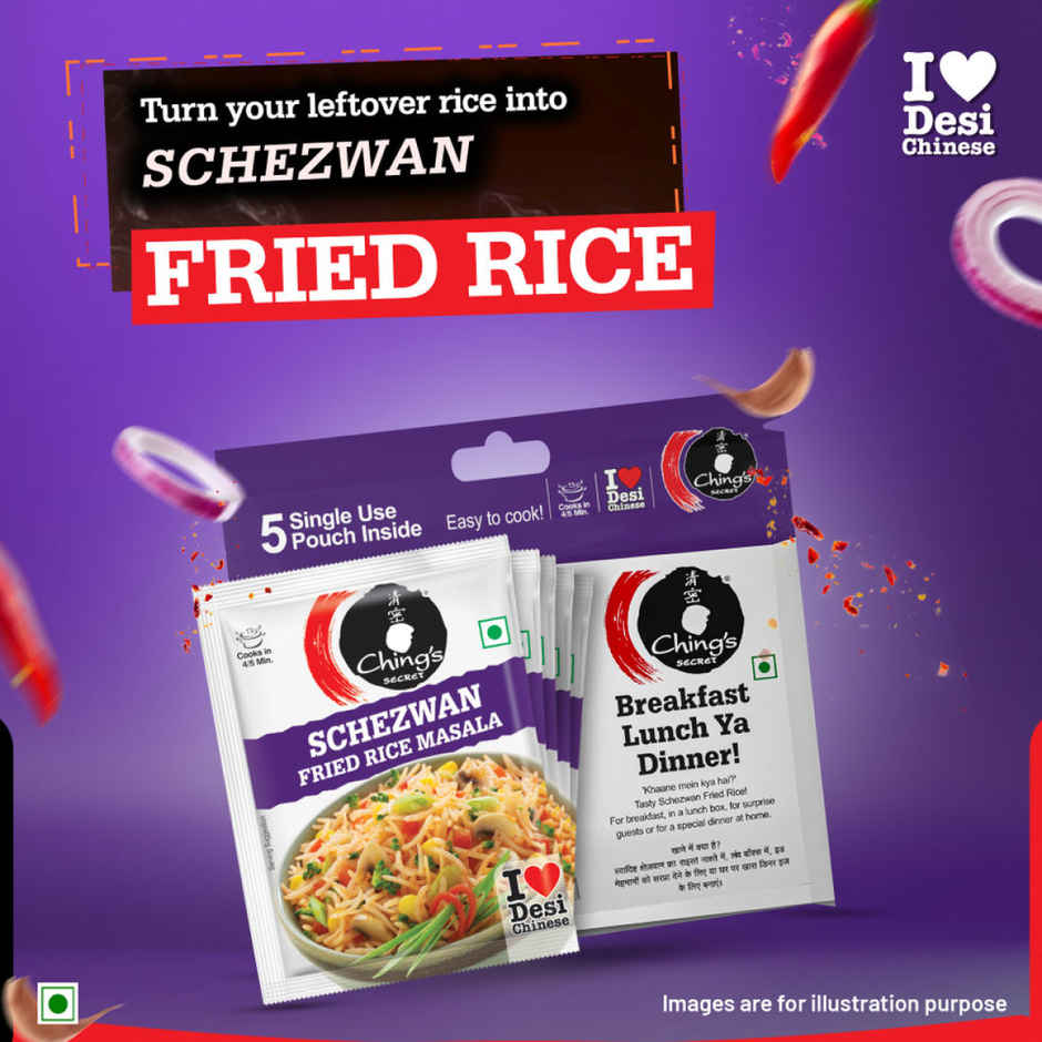 Ching’s Secret Schezwan Fried Rice Masala, Cooks in 4/5Mins, 5 Single Use Pouches