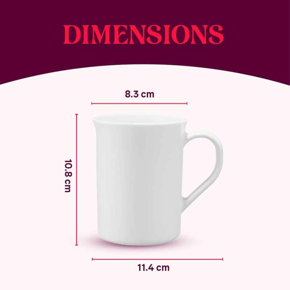 Larah By Borosil Kazak Blue Opalware Tea/Coffee Mugs, 350 Ml Each, Microwave & Dishwasher Safe | Set of 2