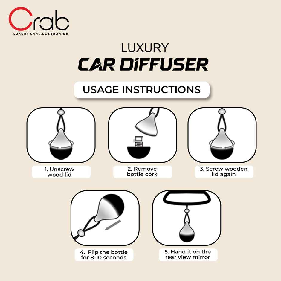 Crab Premium Musk Hanging Car Perfume Pod | Elegant & Long-Lasting Luxury Air Freshener