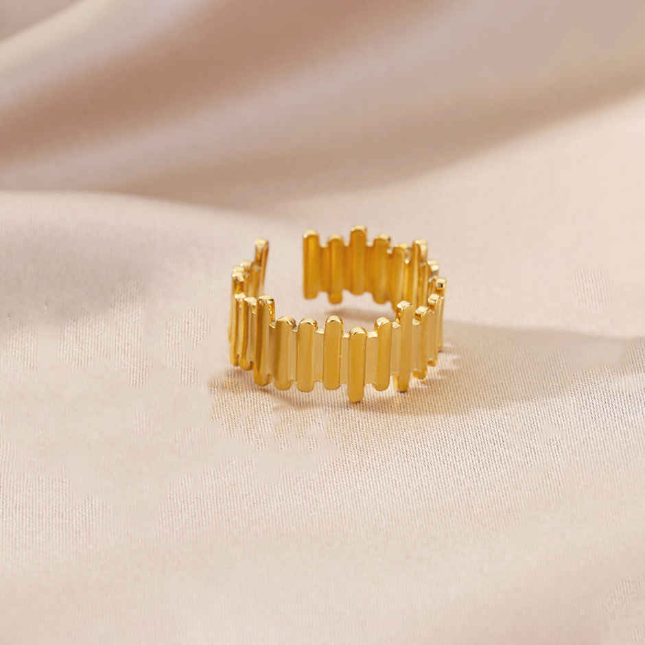 Label She Gold Plated Anti Tarnish Stainless Steel Adjustable Ring | LS-RNG-72159