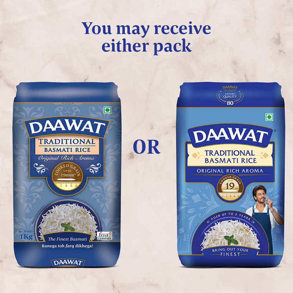 Daawat Traditional Pure Basmati Rice | Extra Long Grain