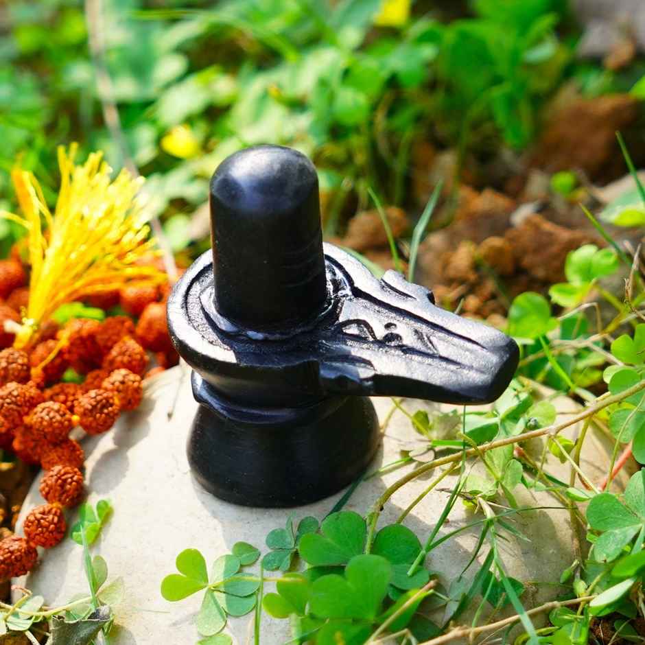 Black Marble Shivling | Shiva Lingam for Home Temple | Servdharm
