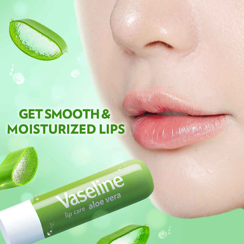 Vaseline Lip Care Aloe Vera Lip Balm with Aloe Extract & Petroleum Jelly