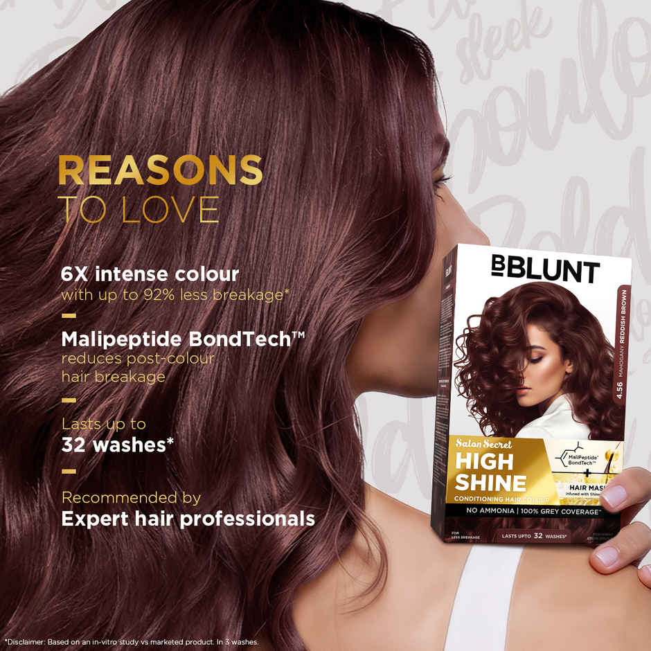 Bblunt Mahogany Salon Secret High Shine Conditioning Hair Colour | Reddish Brown