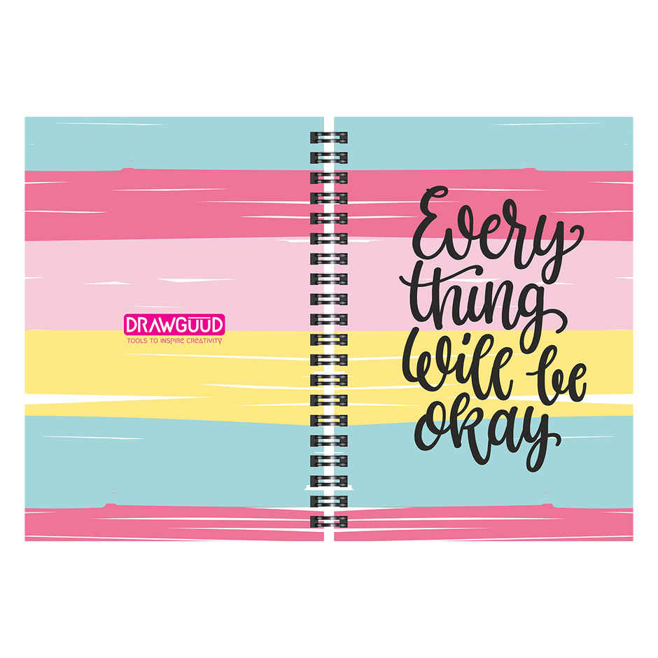 DRAWGUUD Single Line, Wiro Binding, Multicolour Thick Notebook - 200 Pages