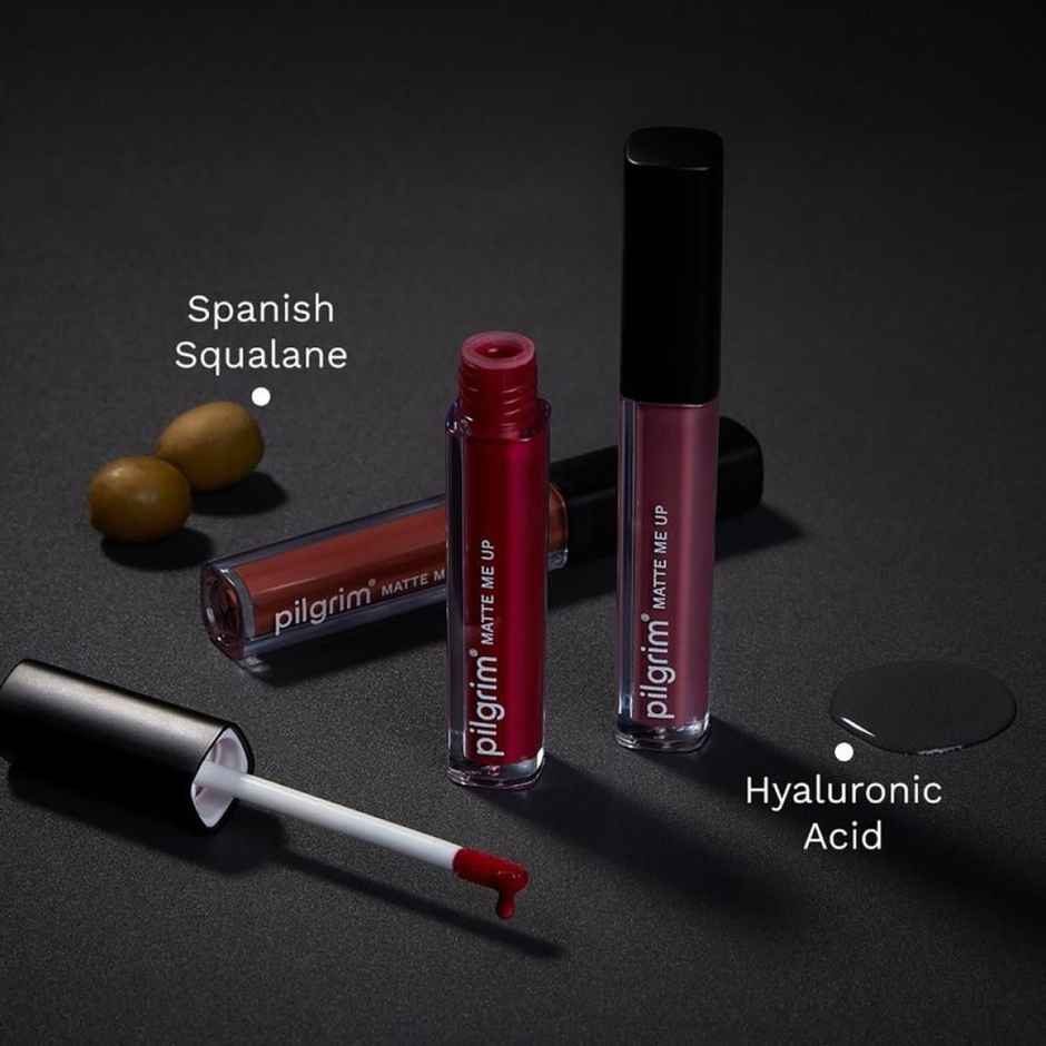 Pilgrim Matte Liquid Lipstick with Hyaluronic Acid Transferproof & Lightweight | Bossy Brown 03