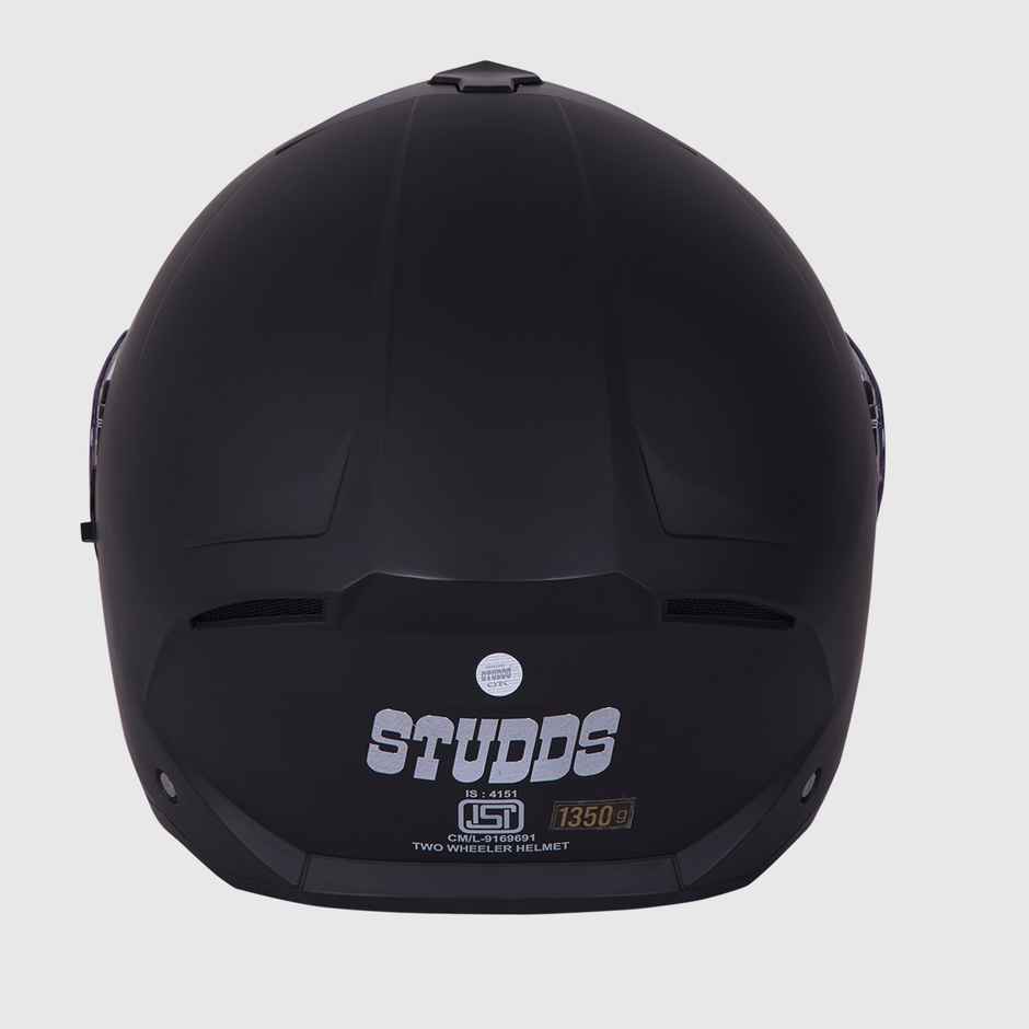 Studds Trooper ISI-DOT CertifiedFlip-up Helmet with Dual Visor |Matt Black - M