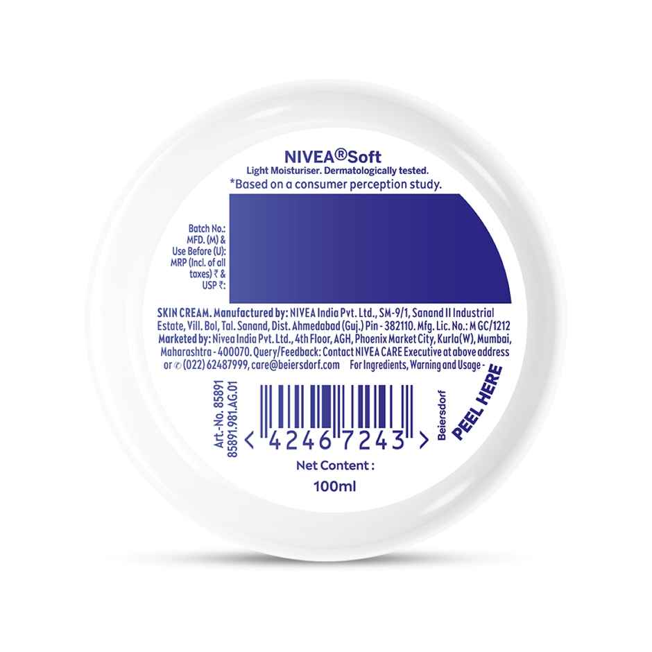 NIVEA Soft Daily UV Moisturizer with SPF 15 | 72 Hr Hydration | No White Cast Face Cream