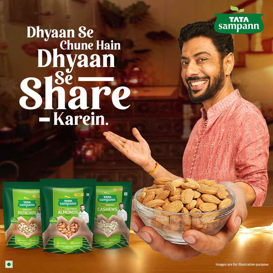 Tata Sampann Totally Pure California Almonds/Badam Giri | Whole Premium Quality