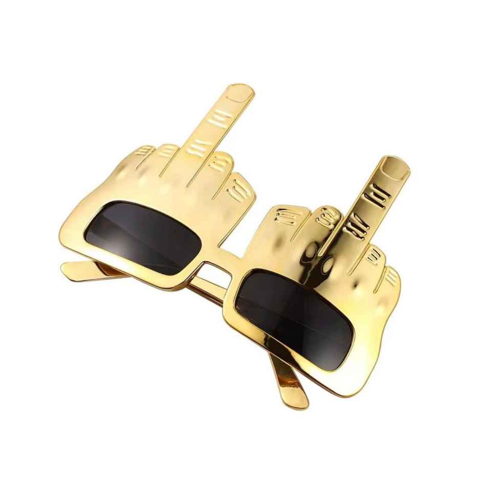 Chrome Middlefinger Funky Glasses