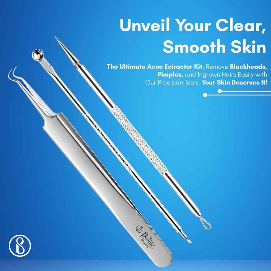 Beaute Secrets Acne Extractor Kit ingrown Hairs And Facial Impurities Removal Set