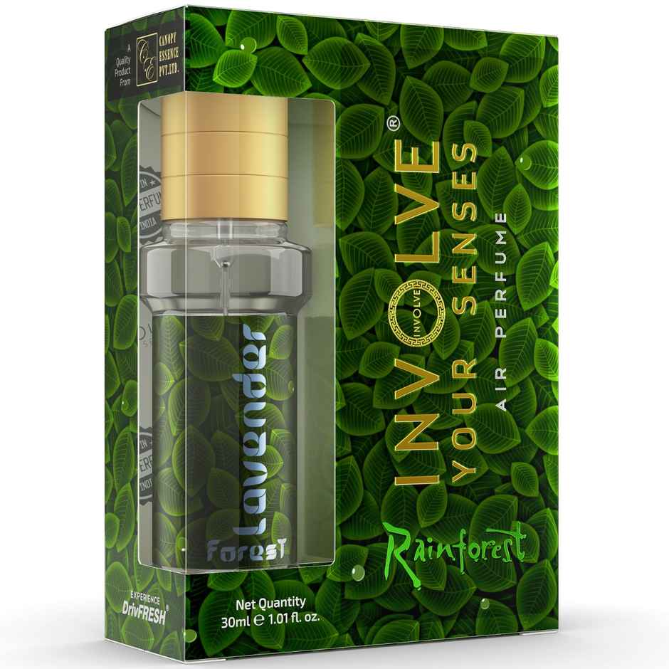 Involve Your Senses Rainforest Forest Lavender Scent Car Spray Air Freshener, White, 30 ml - Irf02