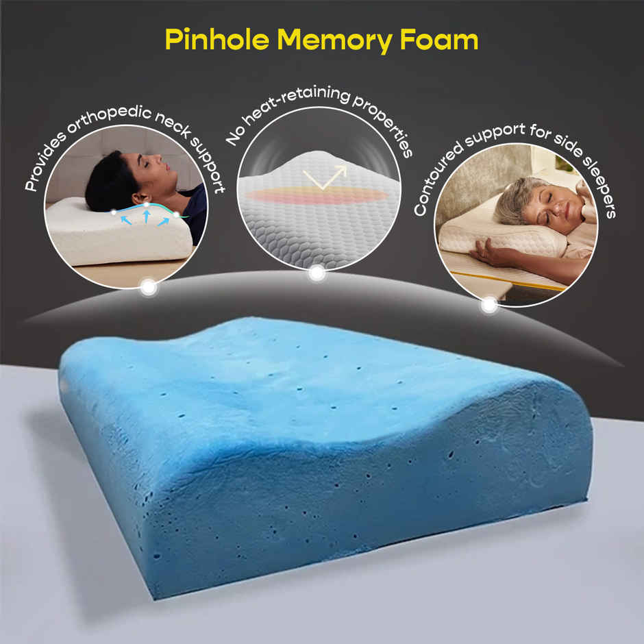 SleepyCat Contour Orthopedic Memory Foam Pillow Bamboo Fabric White (25 x 16 Inches)