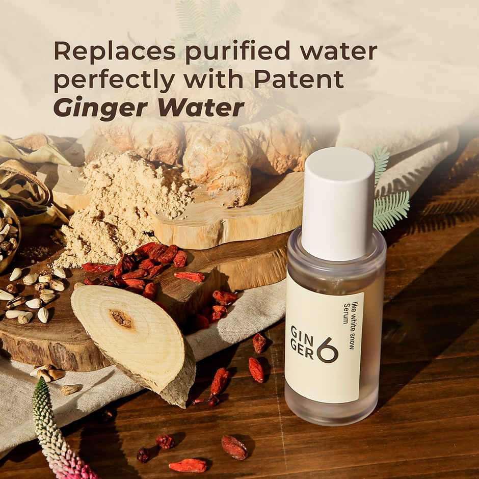 GINGER6 Anti-Aging Vit. B3 Tightening Korean Face Serum 70% Ginger Extract, Hyaluronic, Niacinamide