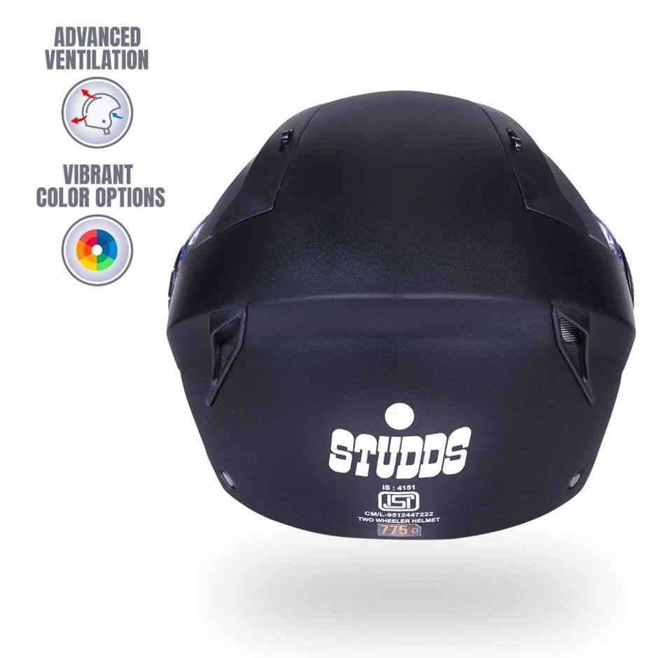 Studds Vogue Isi Certified Open Face Motorcycle Helmet For Men And Women With Visor (Black - M)