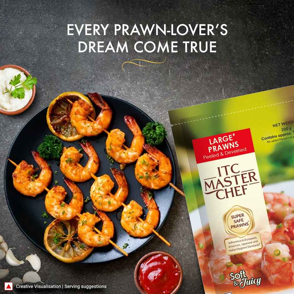 ITC Master Chef Large Prawns | Peeled & Deveined |High Protein