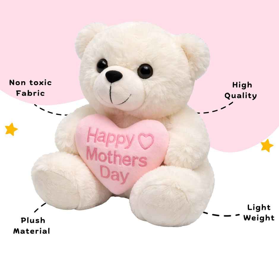 Happy Mother's Day Bear 25 cm | Soft Toy | Gift for Mothers & New Mom | Teddy