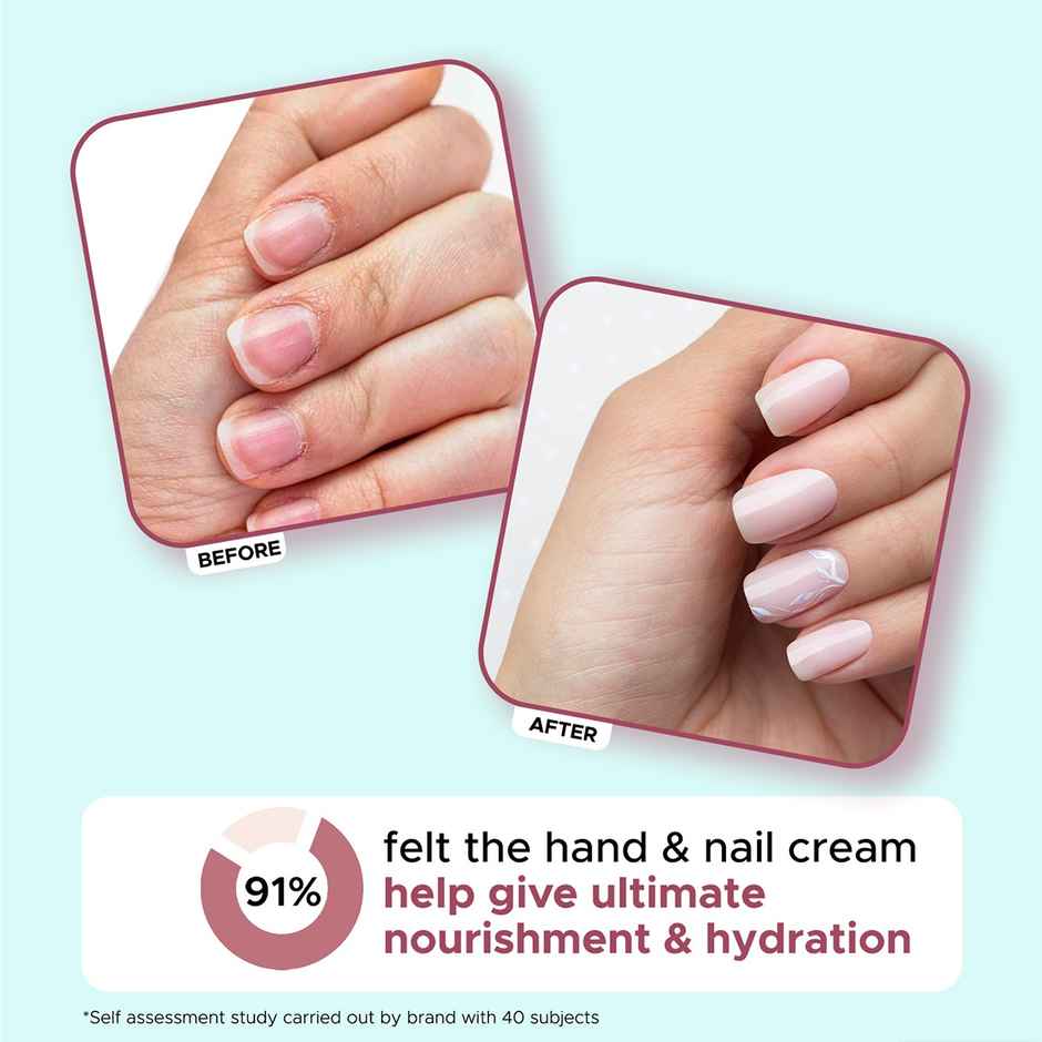 Puresense Vanilla & Rose Non-Sticky Hand And Nail Cream Infused With Biotin, Glycerin