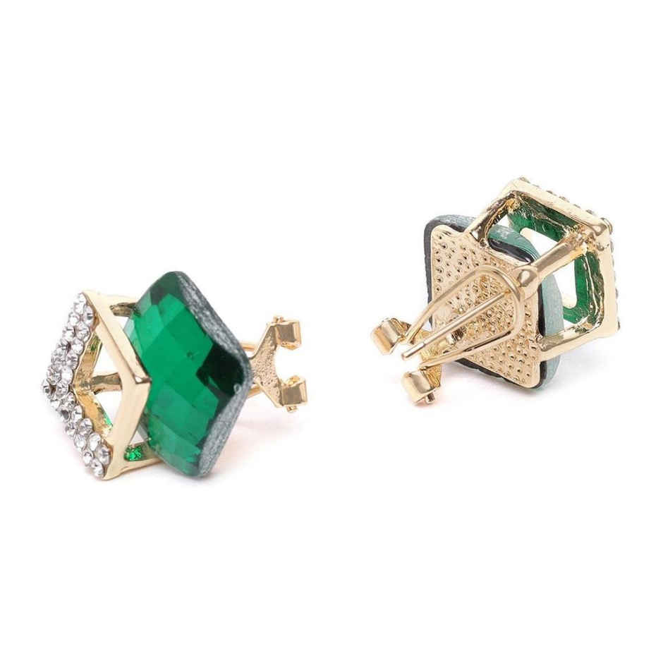 YouBella Jewellery Fashion Crystal Stud Earrings For Girls And Women - Green