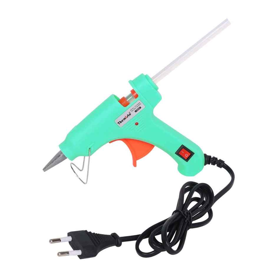 Themisto 20 Watt Mini Hot Melt Glue Gun With 10 Glue Sticks For Diy Art And Crafts