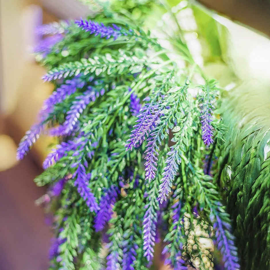 TIED RIBBONS Artificial Lavender Wall Hanging Flowers Plant Leaves Vine | 157.4 cm
