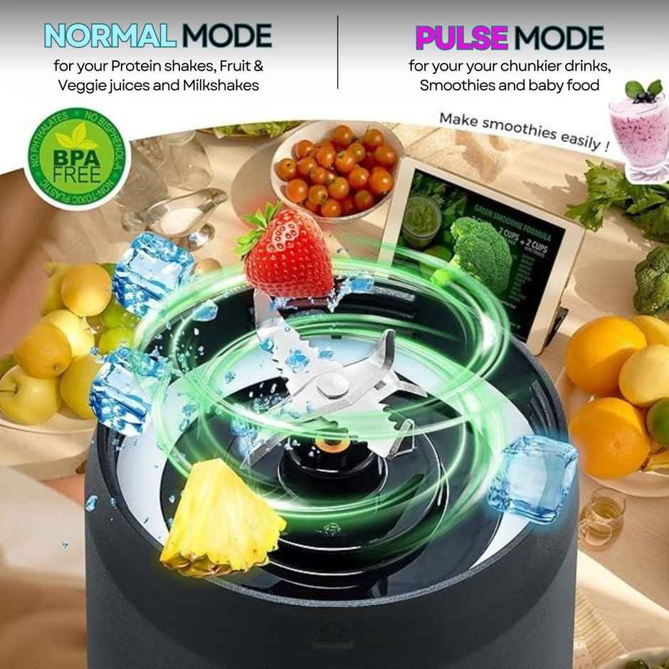 Kilig Vortex Pro 360W Dual Mode Portable Blender | 6000 mAh | 22000 RPM | 6 Sided Blade