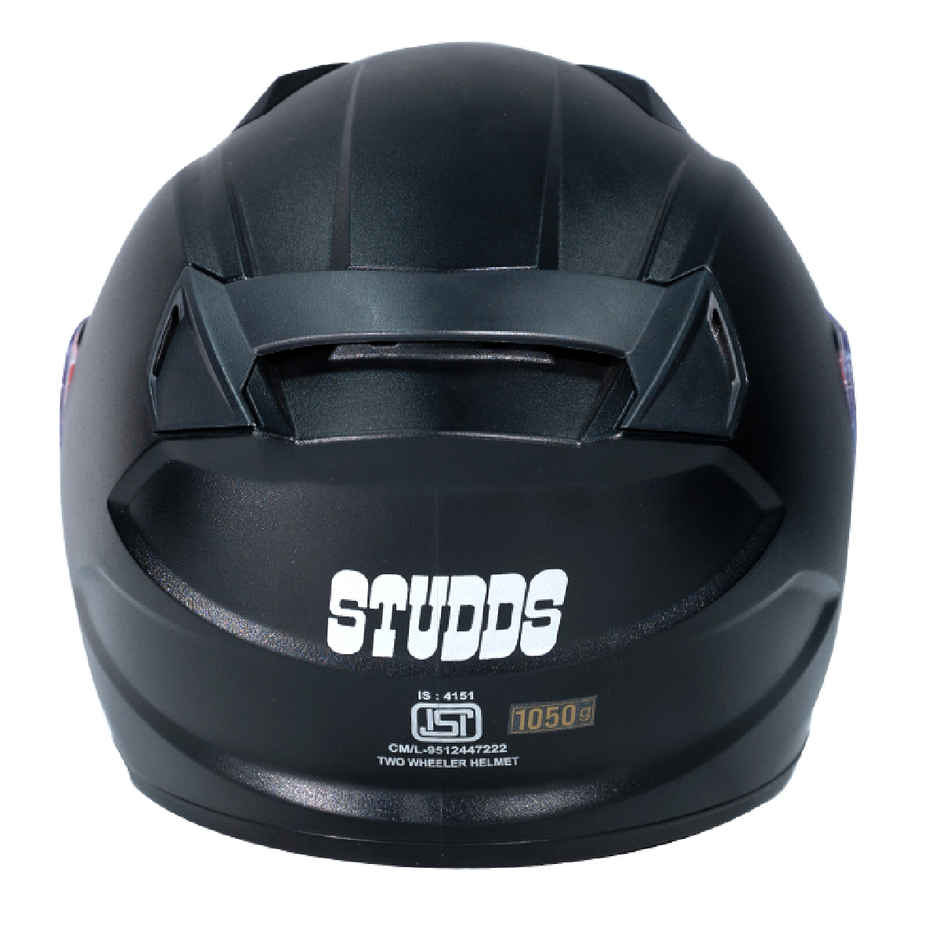 Studds Raider Street Isi Certified Full Face Helmet For Men With Clear Visor | Black - L