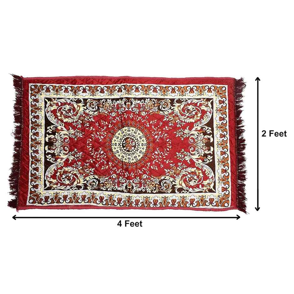 Kuber Industries 4x2 Feet Superfine Velvet Carpet | Rug for Living Room | Bedroom | Maroon