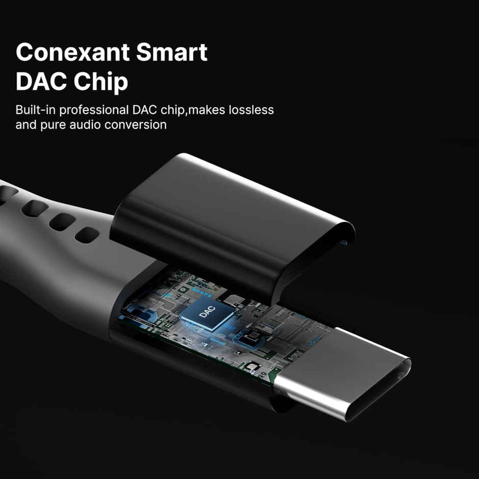 Ailkin Type-C to 3.5mm Audio Jack Connector|Adapter with DAC for Type C Phones [Black]