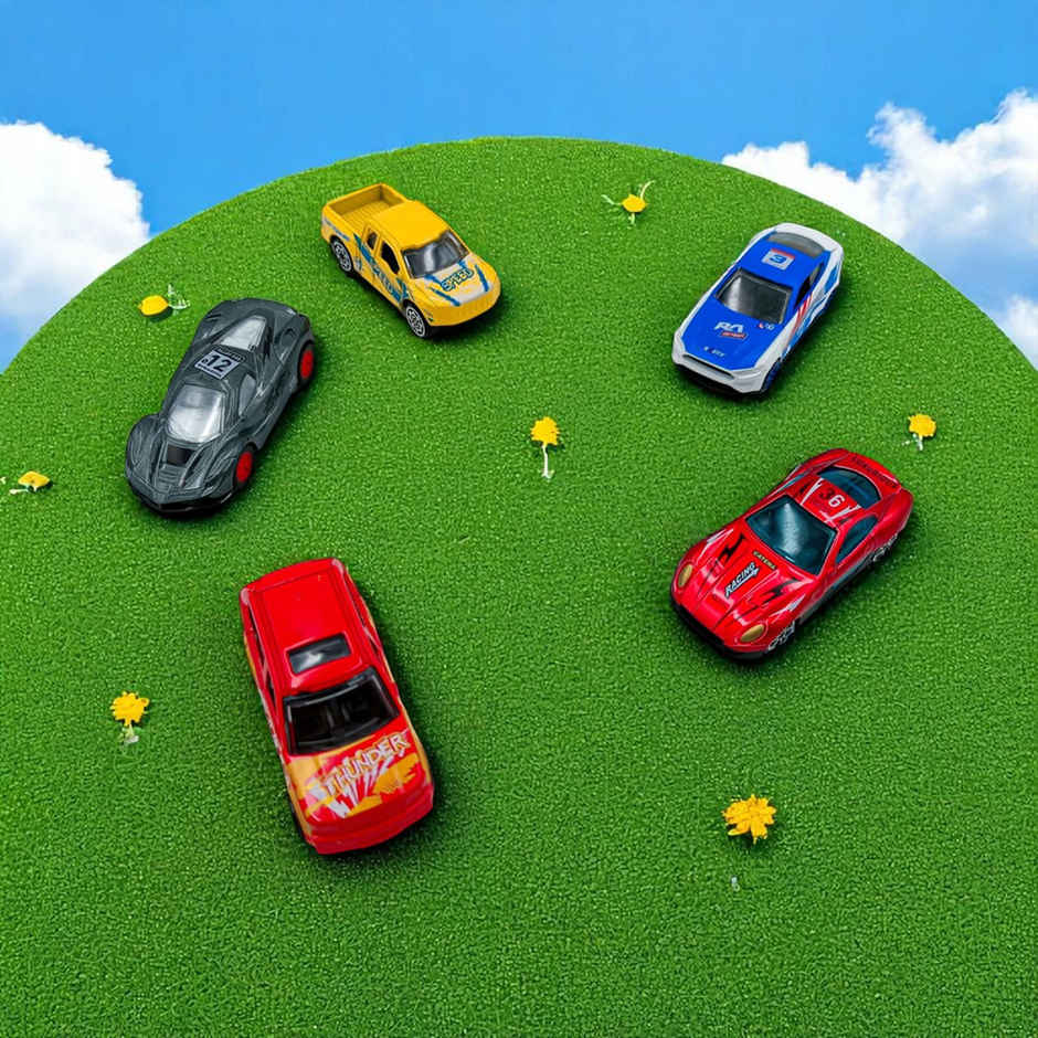 Toybharat Free Wheel Metal Car Set 5 Pc | Multicolour | Travel Toys | Birthday Gift | Assorted