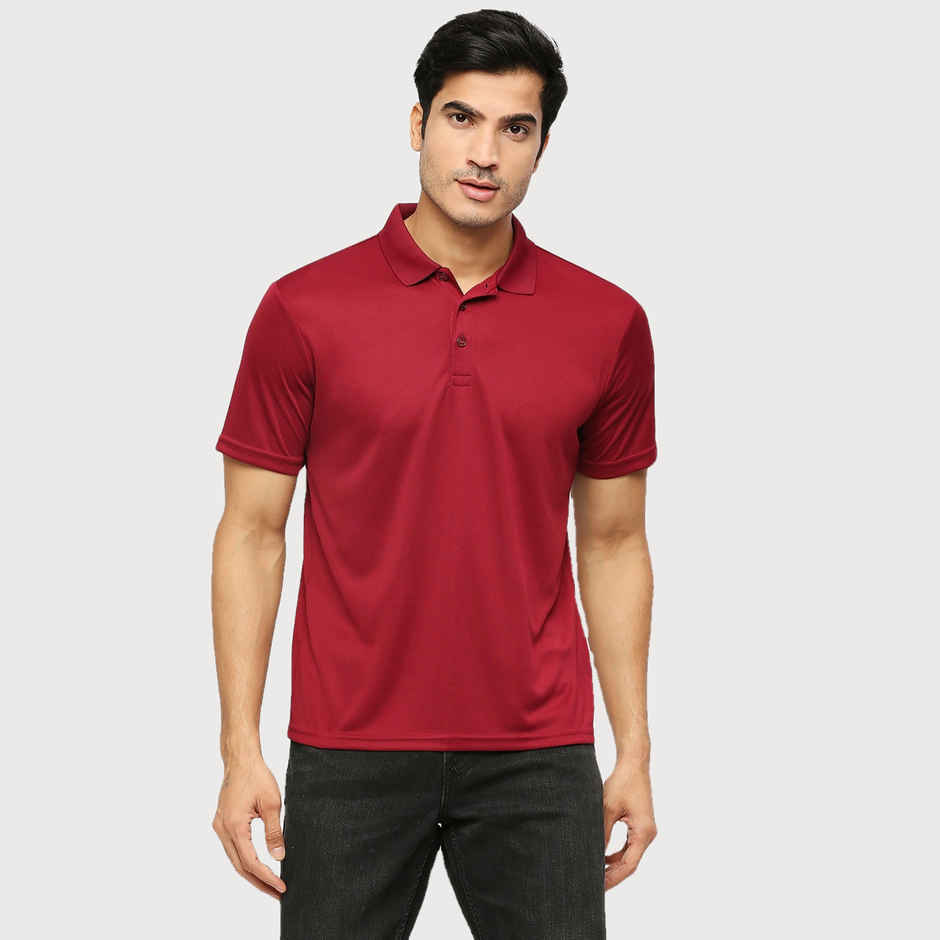 Playr Men's Adult Training Method Polo 100% Polyester for All Season | Maroon | L