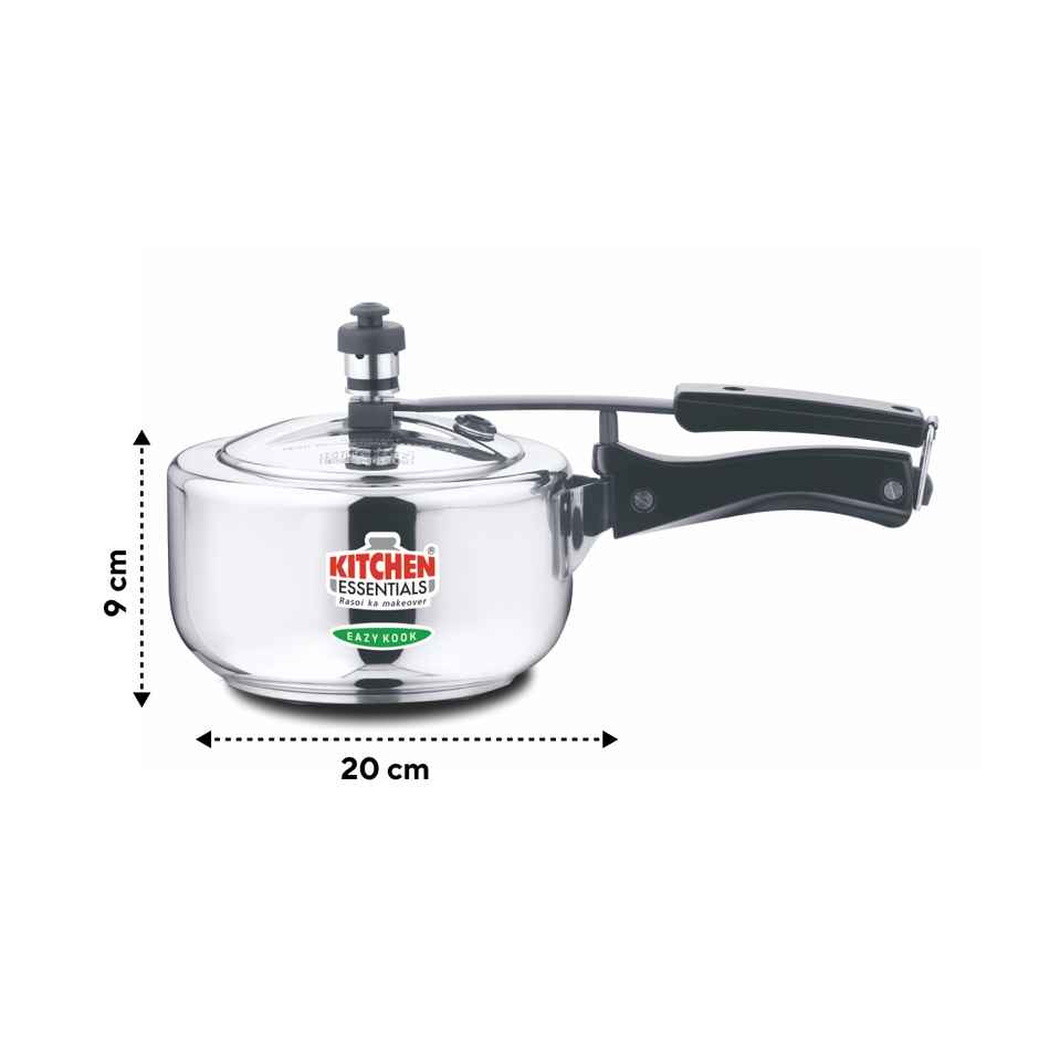 Kitchen Essentials Stainless Steel Eazy Kook Induction Bottom Pressure Cooker-2Ltr (Inner Lid)