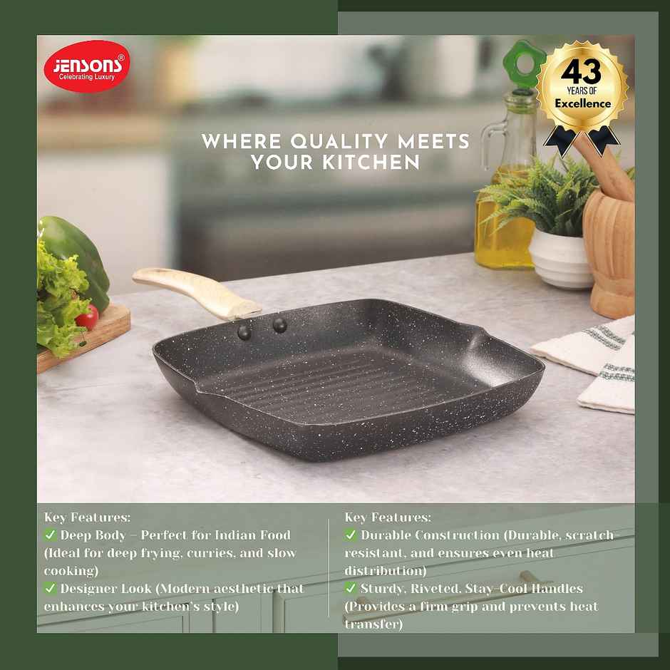 Jensons Cuisine Grill Pan 24 cm Induction Compatible