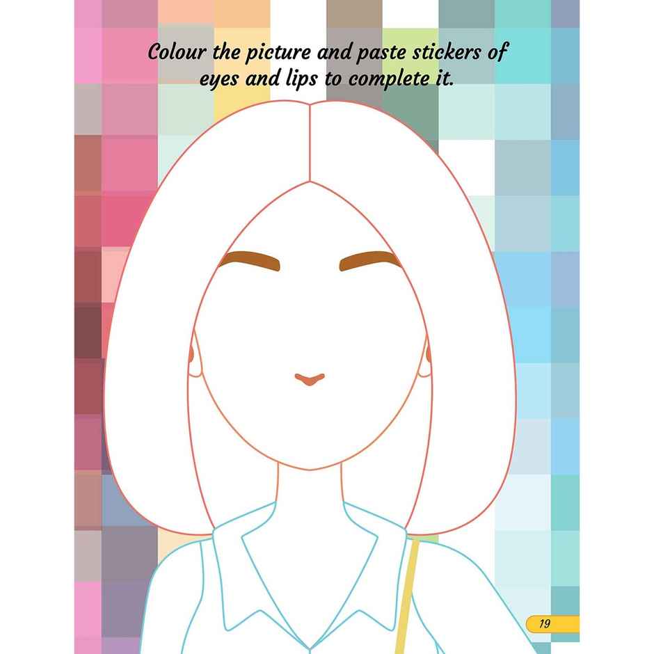 Make A Pretty Face With 160+ Stickers - Colouring And Sticker Activity Book For Kids Age 3-6 Year