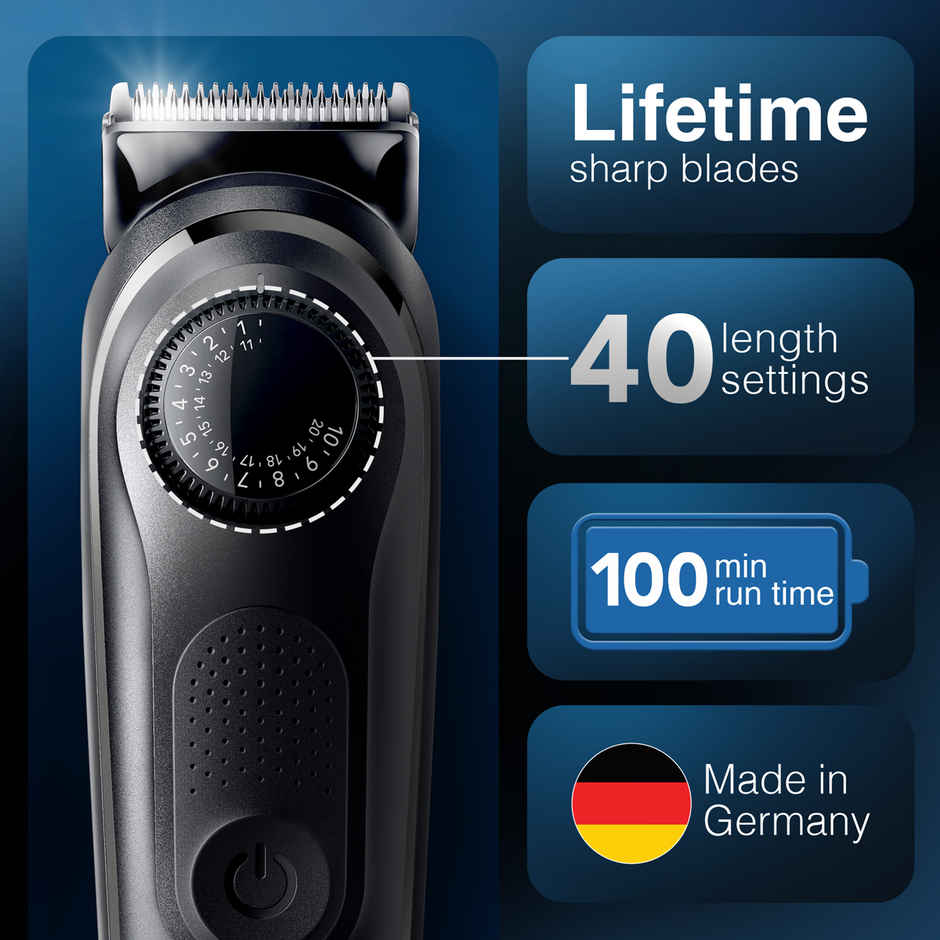 Braun Beard Trimmer 5 BT5410 For Men Style Edge Lifetime Sharp Blades - Space Grey