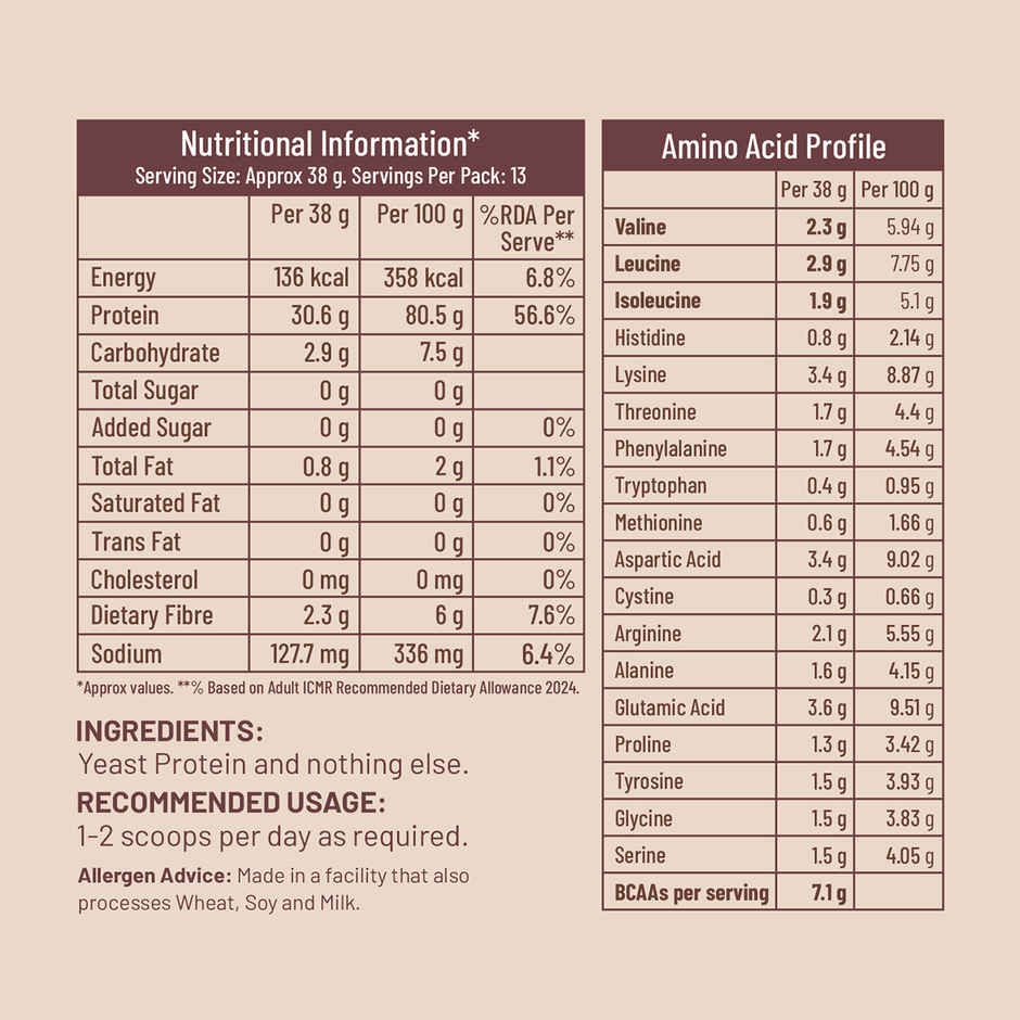 Mille Unflavoured Yeast Protein