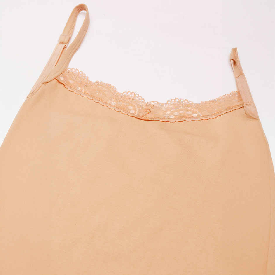 Pepe Jeans Premium Cotton Elastane Lace Camisole | Breathable And Comfortable, Skin, M
