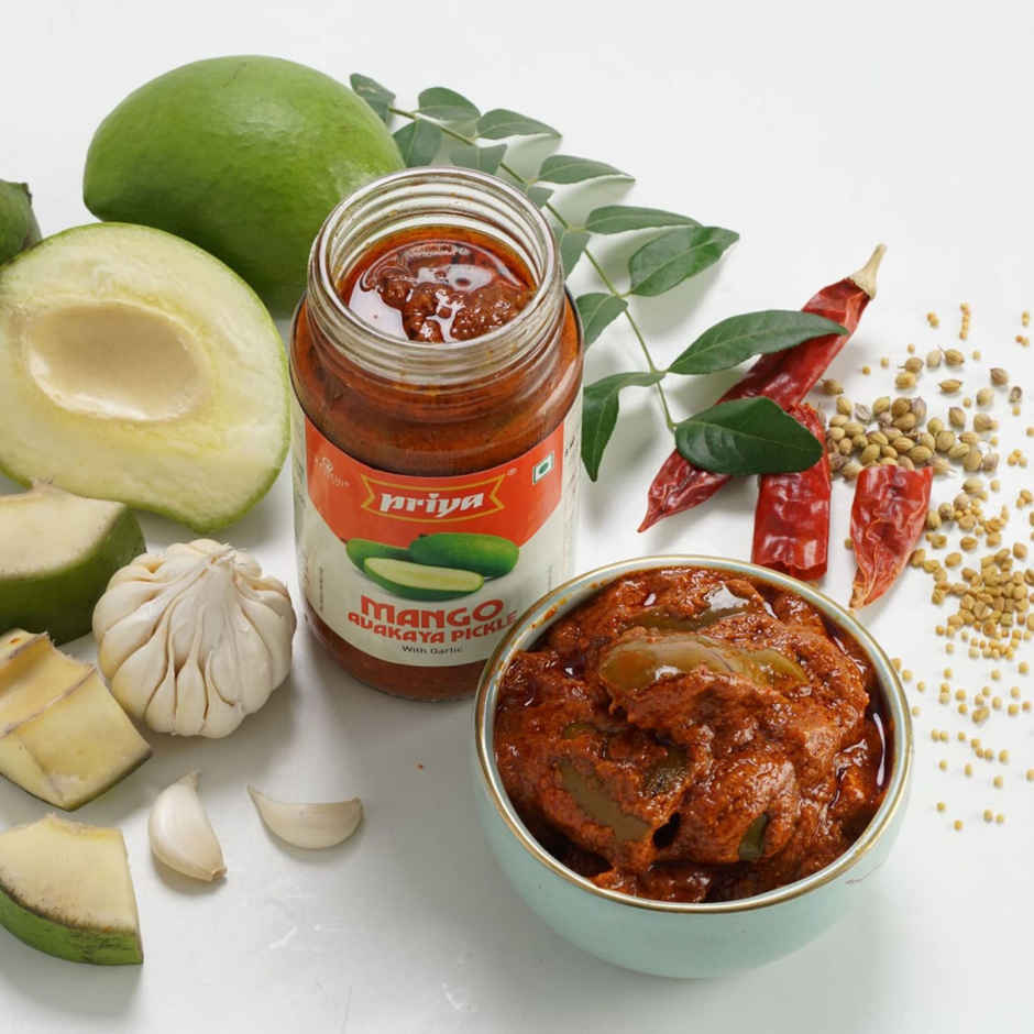 Priya Mango Avakaya Pickle With Garlic Combo - Buy at ₹192 Online ...